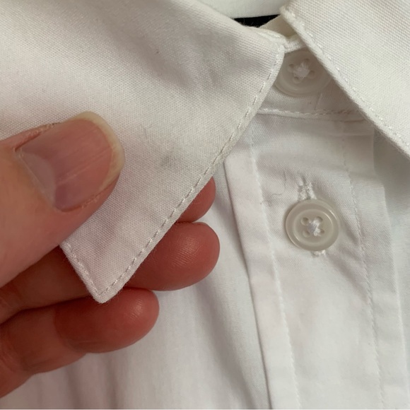 J Crew Size 2 White Collared Wren Slim Shirt in Stretch Cotton Poplin NWT - Picture 5 of 16